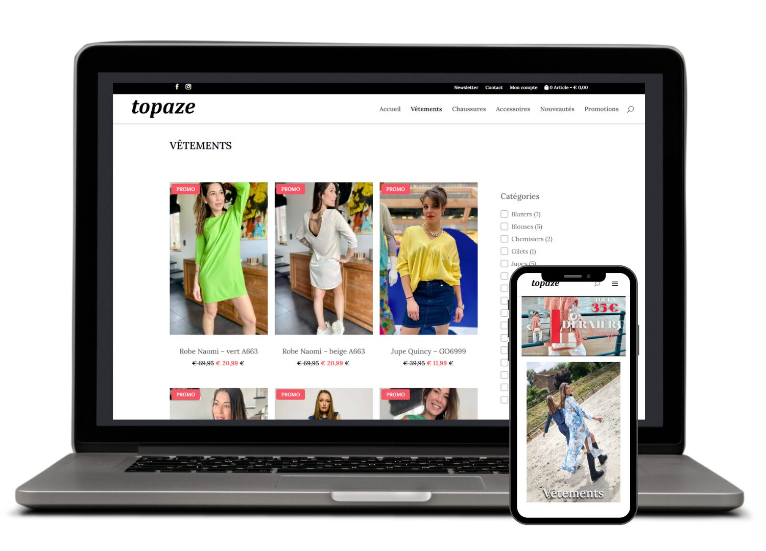 Site e-commerce Topaze