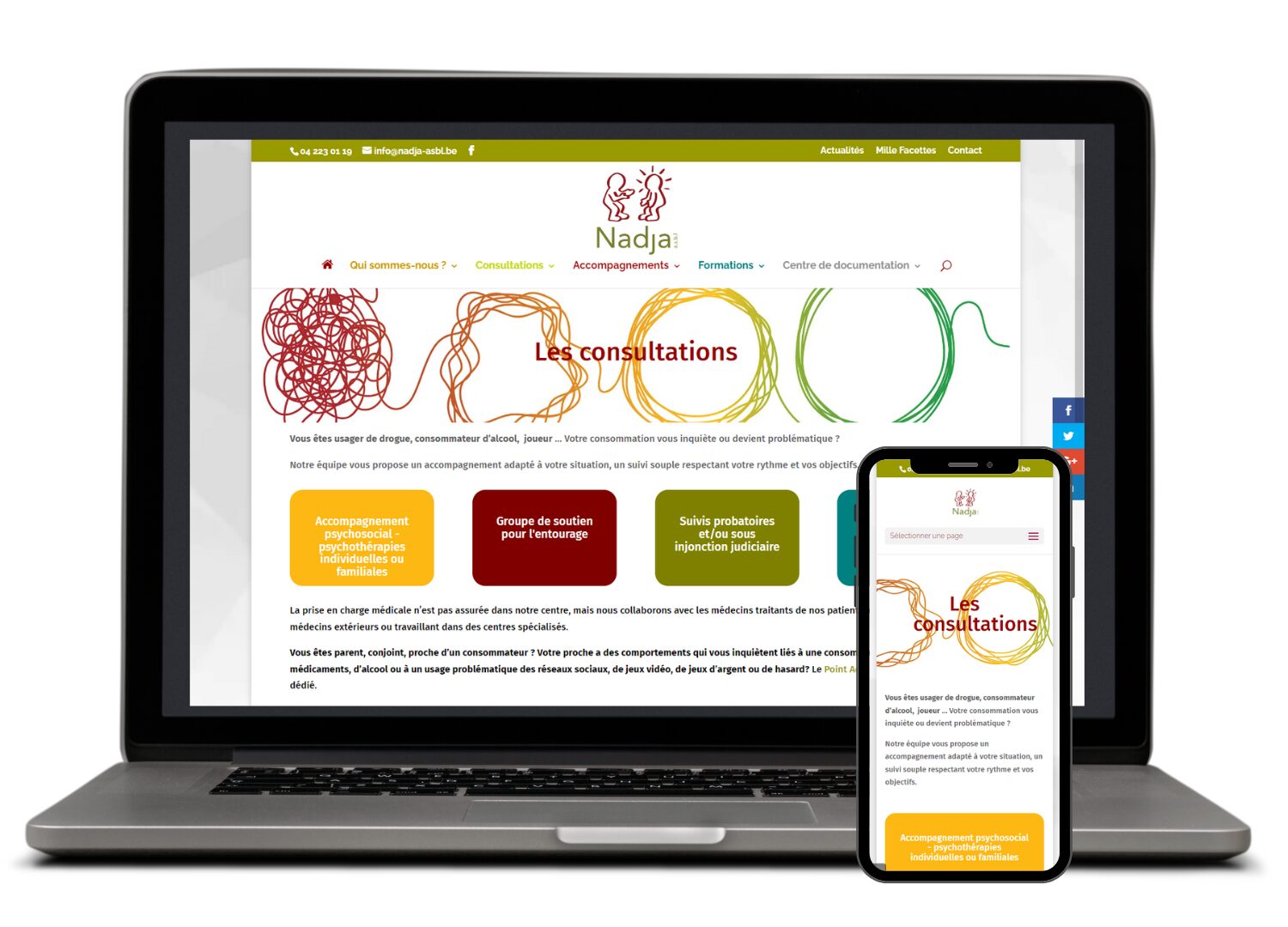 Site Internet ASBL Nadja