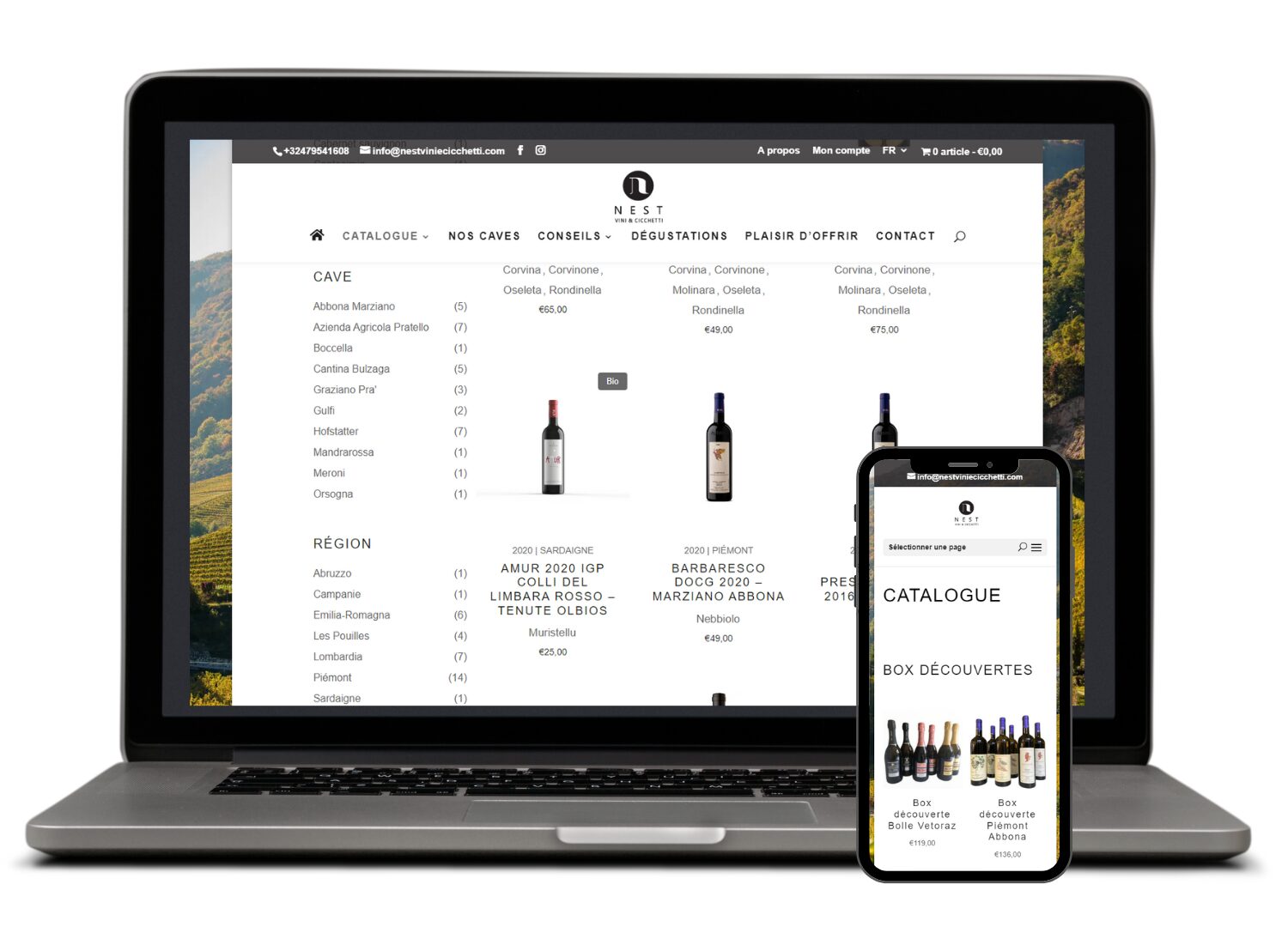 Site e-commerce Nest Vini