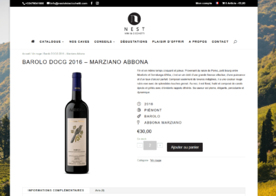 Site e-commerce Nest Vini