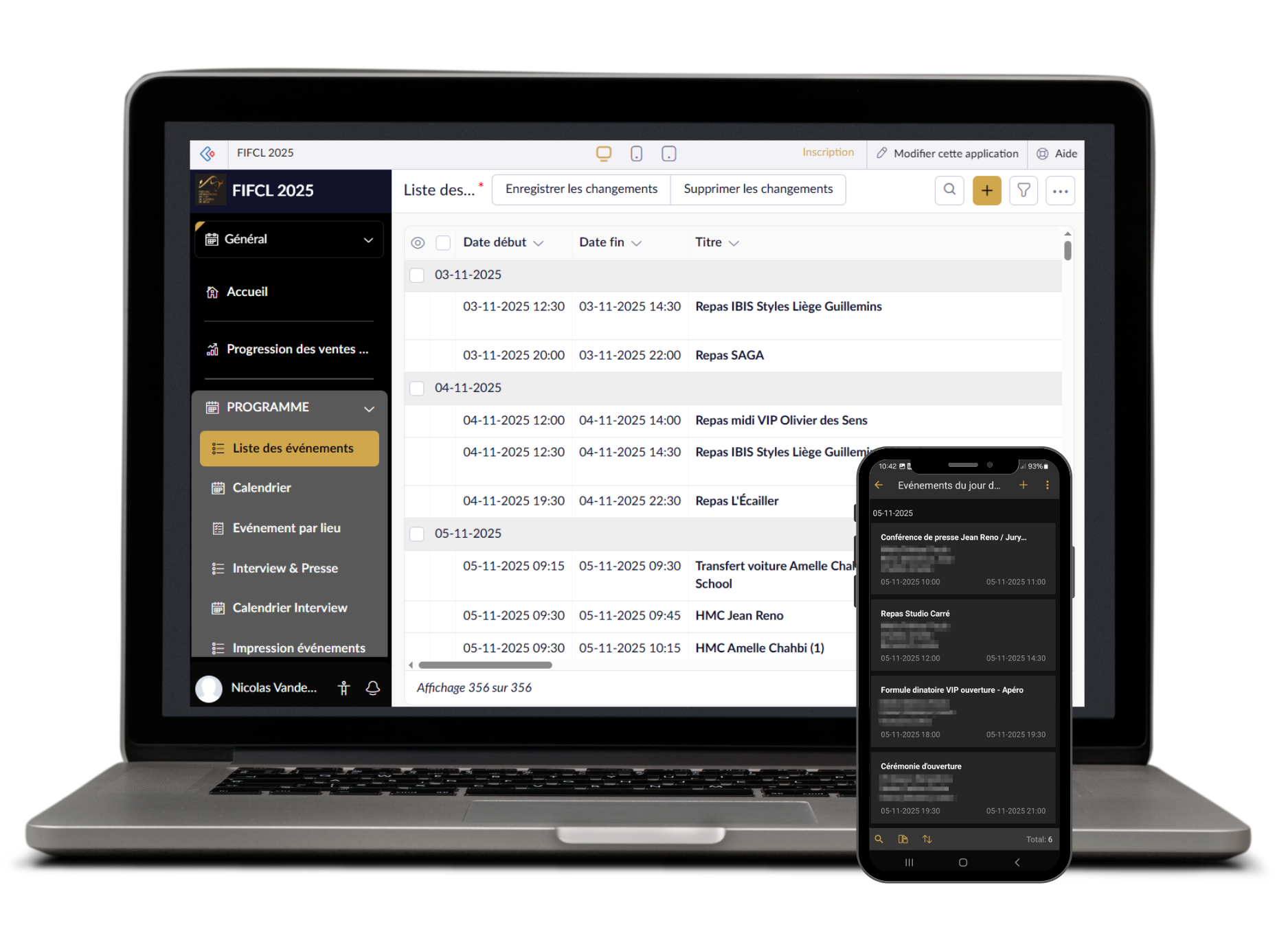 Application de gestion pour le FIFCL
